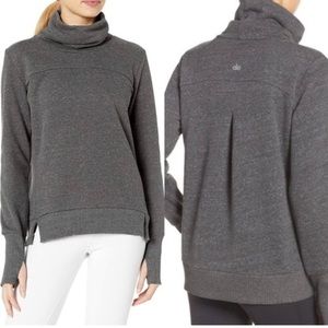 ALO YOGA GRAY HAZE FUNNEL SWEATSHIRT